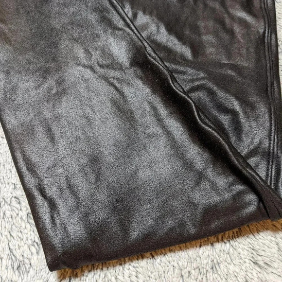 Spanx Black Faux Leather Leggings Full Length Size Large - Picture 5 of 10